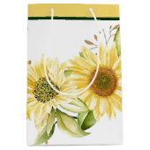 Zachte waterverf zonnebloemen medium cadeauzakje (Voorkant)