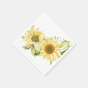 Zachte waterverf zonnebloemen  servet