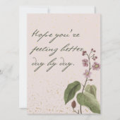 Zachte wazige roze en goudbloemen met bericht (Voorkant)