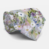 Zachte Weide Bloemenaquarel Stropdas (Opgerold)