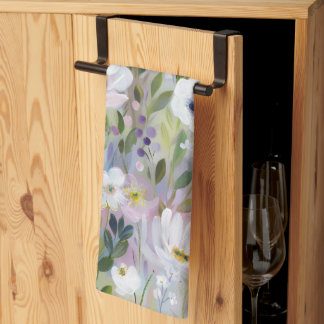 Zachte Weide Bloemenaquarel Theedoek