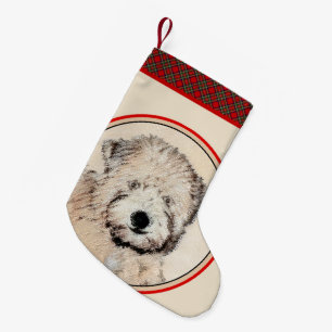 Zachte wielschilderende schilderkunst met wielcoat kleine kerstsok