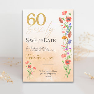 Zachte Wilde Bloem 60e Verjaardag - 60 Jaar Save The Date