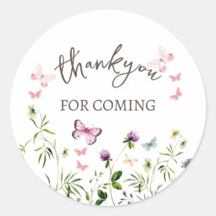 Zachte Wilde Bloemen Baby Shower Bedankt Sticker