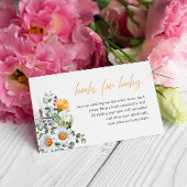 Zachte wilde bloemen, verzoek om BABY SHOWER BOEKE Informatiekaartje