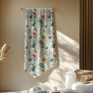 Zachte Wildflower Gooi in Boho Pastel Tonen Fleece Deken