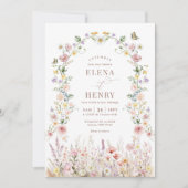 Zachte Wildflower Secret Garden bruiloft IN HET FR Kaart (Voorkant)