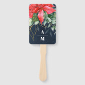 Zachte Winter Berry-kerstbruiloft Handwaaier (Voorkant)