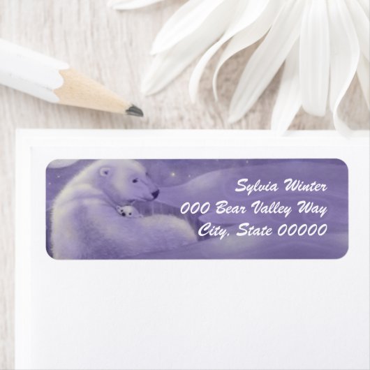Zachte Winter Polar Beren Retouradreslabels Etiket (Insitu)