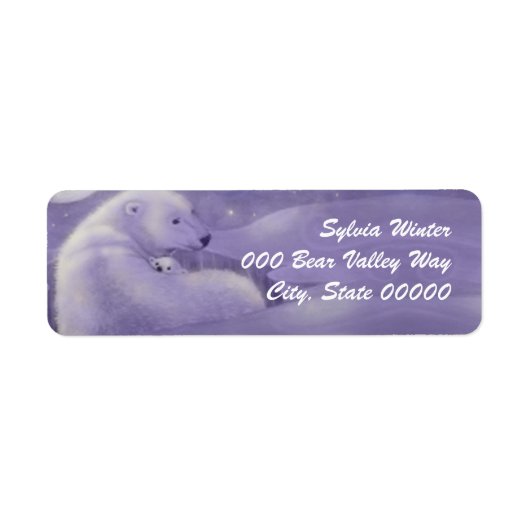 Zachte Winter Polar Beren Retouradreslabels Etiket (Voorkant)