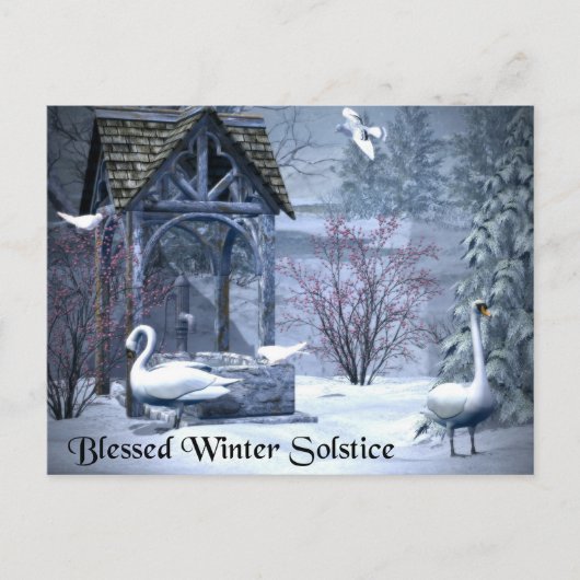 Zachte wintersolstiekswans briefkaart (Voorkant)