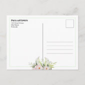 Zachte witte Calla Lily Roos bruiloft Save The Dat Aankondigingskaart (Achterkant)