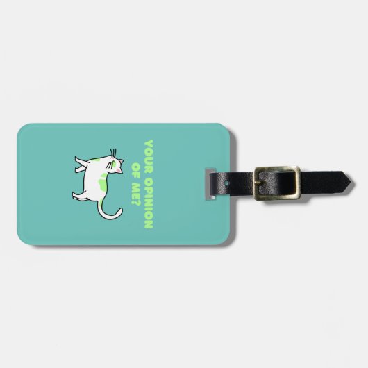 Zachte Witte Kat Bagage Label (Voorkant horizontaal)