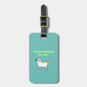 Zachte Witte Kat Bagage Label (Voorkant verticaal)