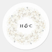 Zachte witte Pampas Grass Floral Oerwoud Modern Ronde Sticker (Voorkant)