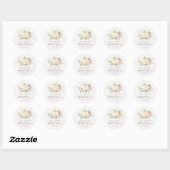 Zachte Witte Pompoen Blush Bloem Bruiloftsontvangs Ronde Sticker (Vel)
