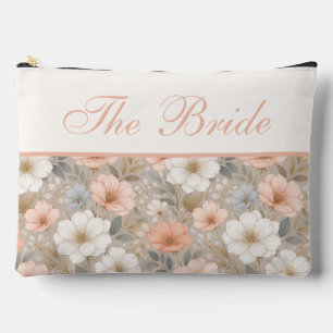 Zachte Witte Roze en Blauwe Bloemen op Grijs Etui