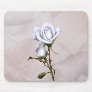 Zachte Witte Rozen Elegante Shabby Chic Muismat