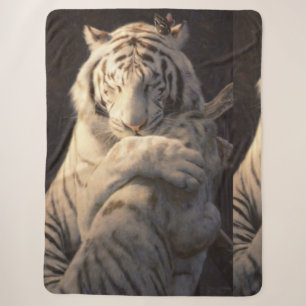 Zachte Witte Tijger Sherpa Deken – Comfort & Rust