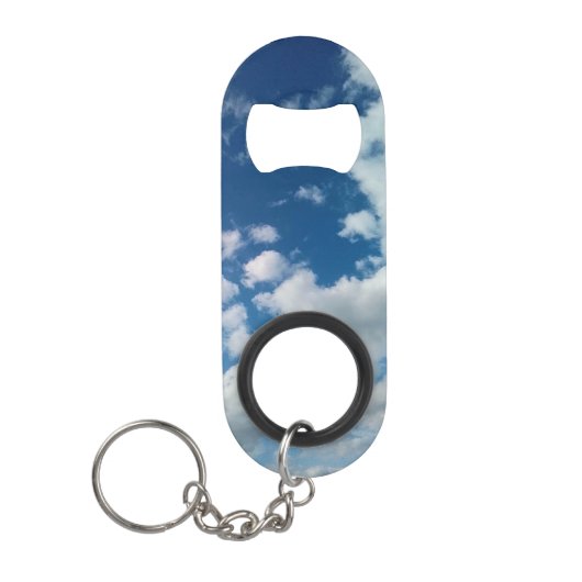 Zachte witte wolken mini flessenopener (Voorkant)