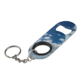 Zachte witte wolken mini flessenopener (Voorkant Gekanteld)