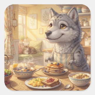 Zachte Wolf Ontbijt Sticker