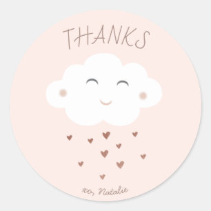Zachte wolk baby shower bedank sticker