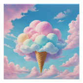 Zachte wolk ijskegel in pastel Glossy Poster Perfect Poster (Voorkant)