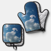 Zachte wolken ovenwant & pannenlap set (Voorkant / Achterkant)