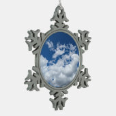 Zachte wolken tin sneeuwvlok ornament (Links)