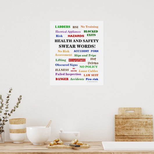 Zachte woorden over gezondheid en veiligheid - irr poster (Keuken)