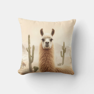 Zachte Zandlama met Cactus Flow Kussen