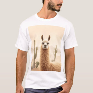 Zachte Zandlama met Cactus Flow T-shirt