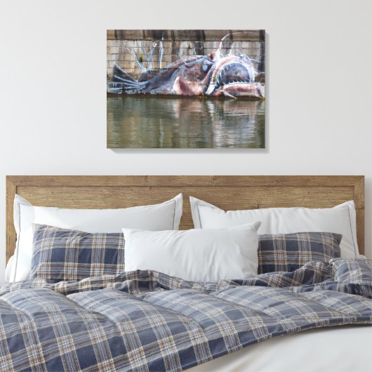 Zachte zeeduivel graffiti canvas afdruk (Insitu (Slaapkamer))