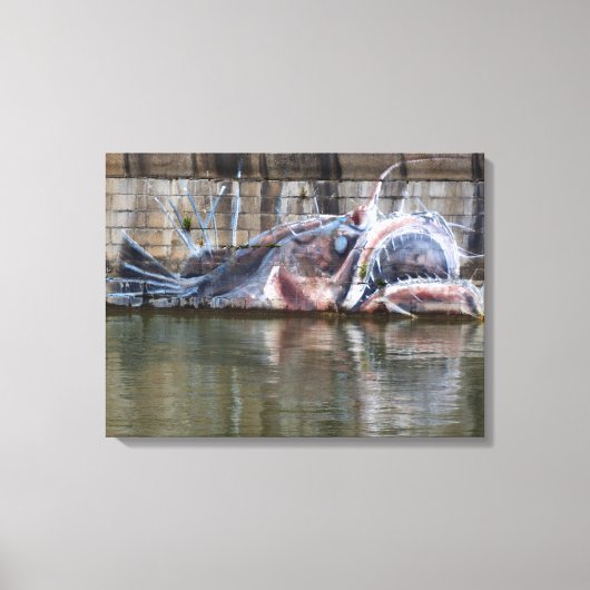 Zachte zeeduivel graffiti canvas afdruk (Voorkant)