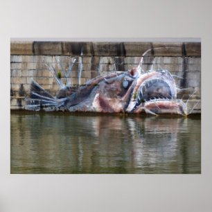 Zachte zeeduivel graffiti poster