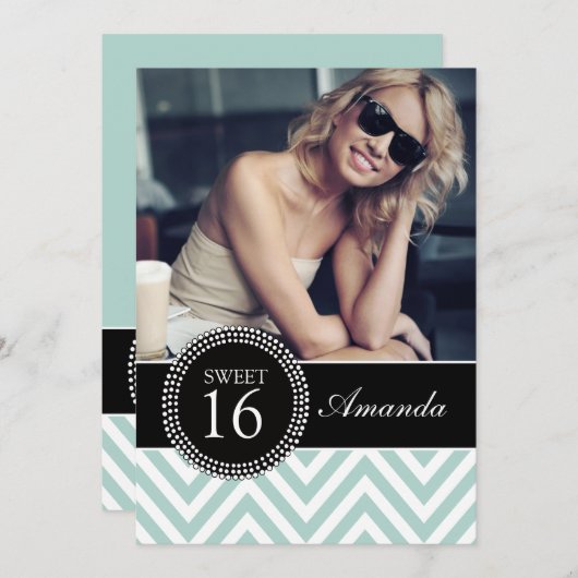 ZACHTE ZES MINT GROEN CHEVRON PATROON KAART (Voorkant / Achterkant)