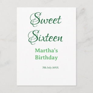 Zachte Zestien groene naam datum kalligrafie boho Briefkaart