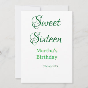 Zachte Zestien groene naam datum kalligrafie boho Kaart