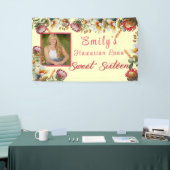 Zachte Zestien Hawaiiaans Feest Tropische Bloemen Spandoek (Beurs)