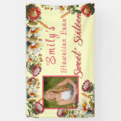 Zachte Zestien Hawaiiaans Feest Tropische Bloemen Spandoek (Verticaal)