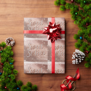 Zachte Zestien in Roze Goud en Parels Cadeaupapier