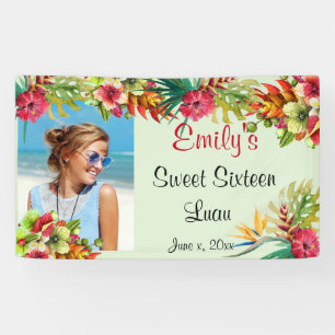 Zachte Zestien Luau, Rode Hibiscus, Op Maat Spandoek