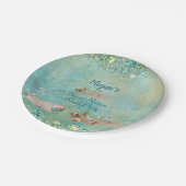 Zachte Zestien Strand Tropische Schelpen & Parels Papieren Bordje (Gekanteld)