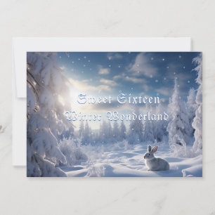 Zachte Zestien Winter Wonderland Witte Konijn Kaart