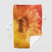 Zachte zinnia Daisy Flower in Sepia  Golfhanddoek (Insitu)