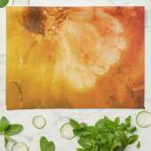 Zachte zinnia Daisy Flower in Sepia  Theedoek (Gevouwen)