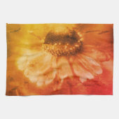 Zachte zinnia Daisy Flower in Sepia  Theedoek (Horizontaal)