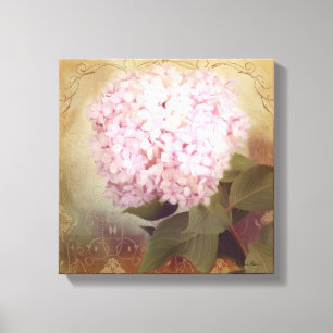 Zachte zomer 2  roze hydrangea bloesem canvas afdruk