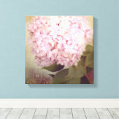 Zachte zomer 2 Zongvogels Roze hydrangea Floral Canvas Afdruk (Insitu (Houten vloer))